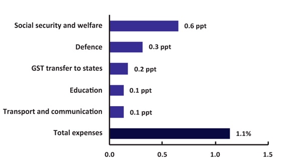 Figure 12 Contributions to annual real growth in expenses