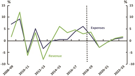 Figure 20 revenue expenses - real growth